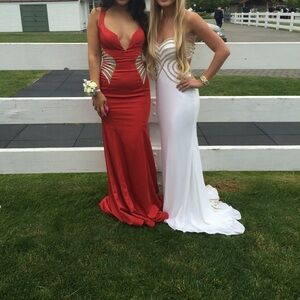 White and Gold prom gown